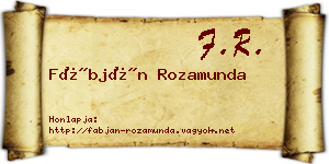 Fábján Rozamunda névjegykártya