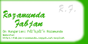 rozamunda fabjan business card